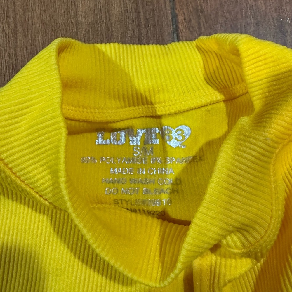 Love Bright Yellow Ribbed Top - Picture 2 of 2